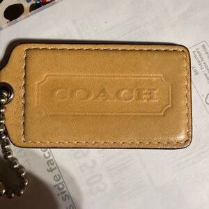 Coach Beige Leather Keychain